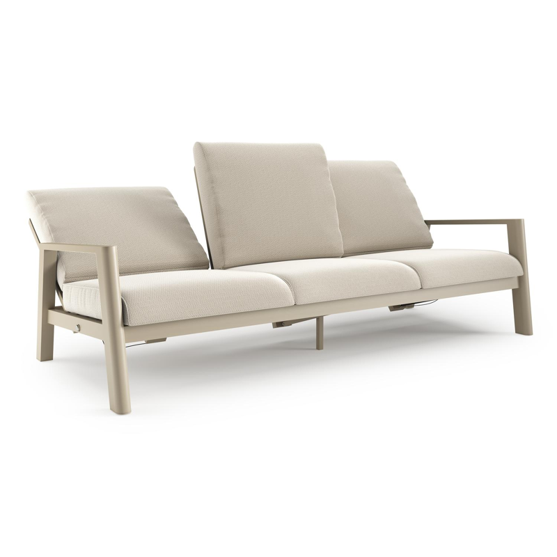 Cirello loungebank in beige aluminium met lopi marble all weather sunbrella® luxe kussen