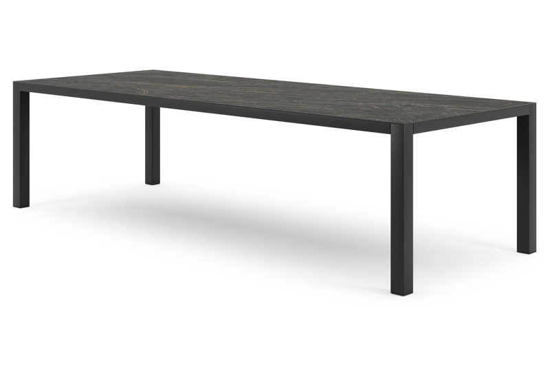 Como tuintafel in zwart aluminium en volkeramiek black obsession - L 280 x B 110 x H 75 cm