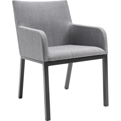 Livo tuinset in zwart aluminium en teak naturel tafelblad met 8 Rivo tuinstoelen