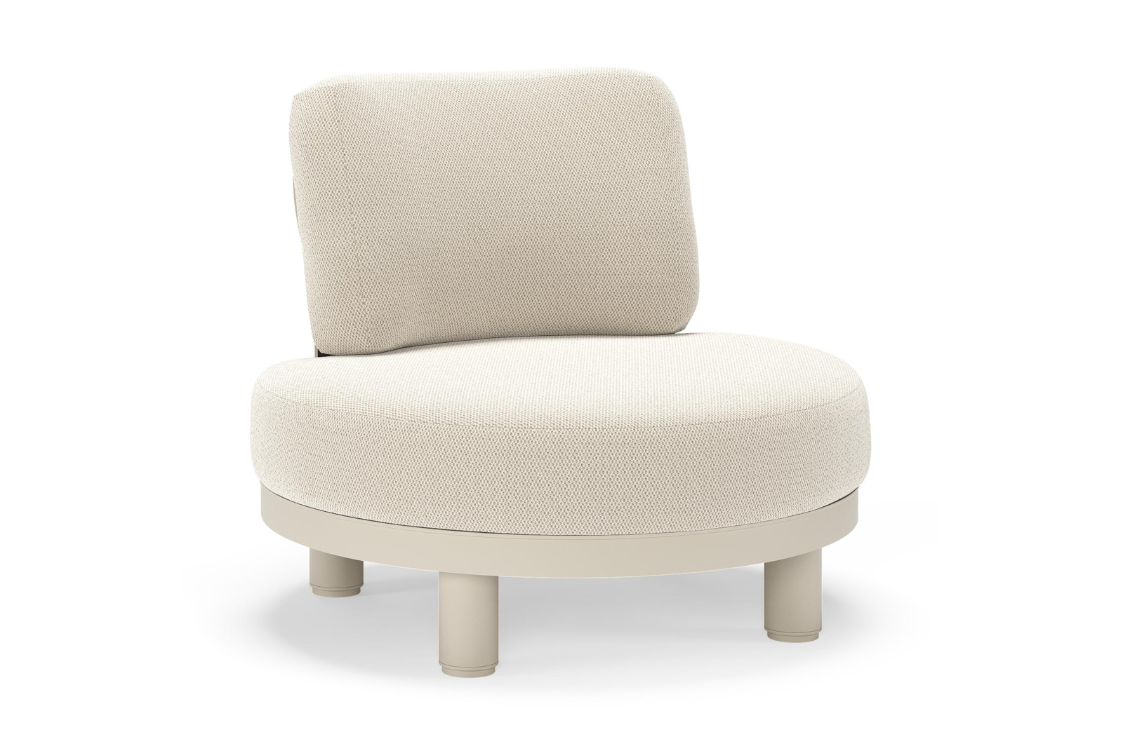 Fauteuil de jardin Donato en aluminium beige et coussins en all weather sunbrella® luxe Lopi Marble