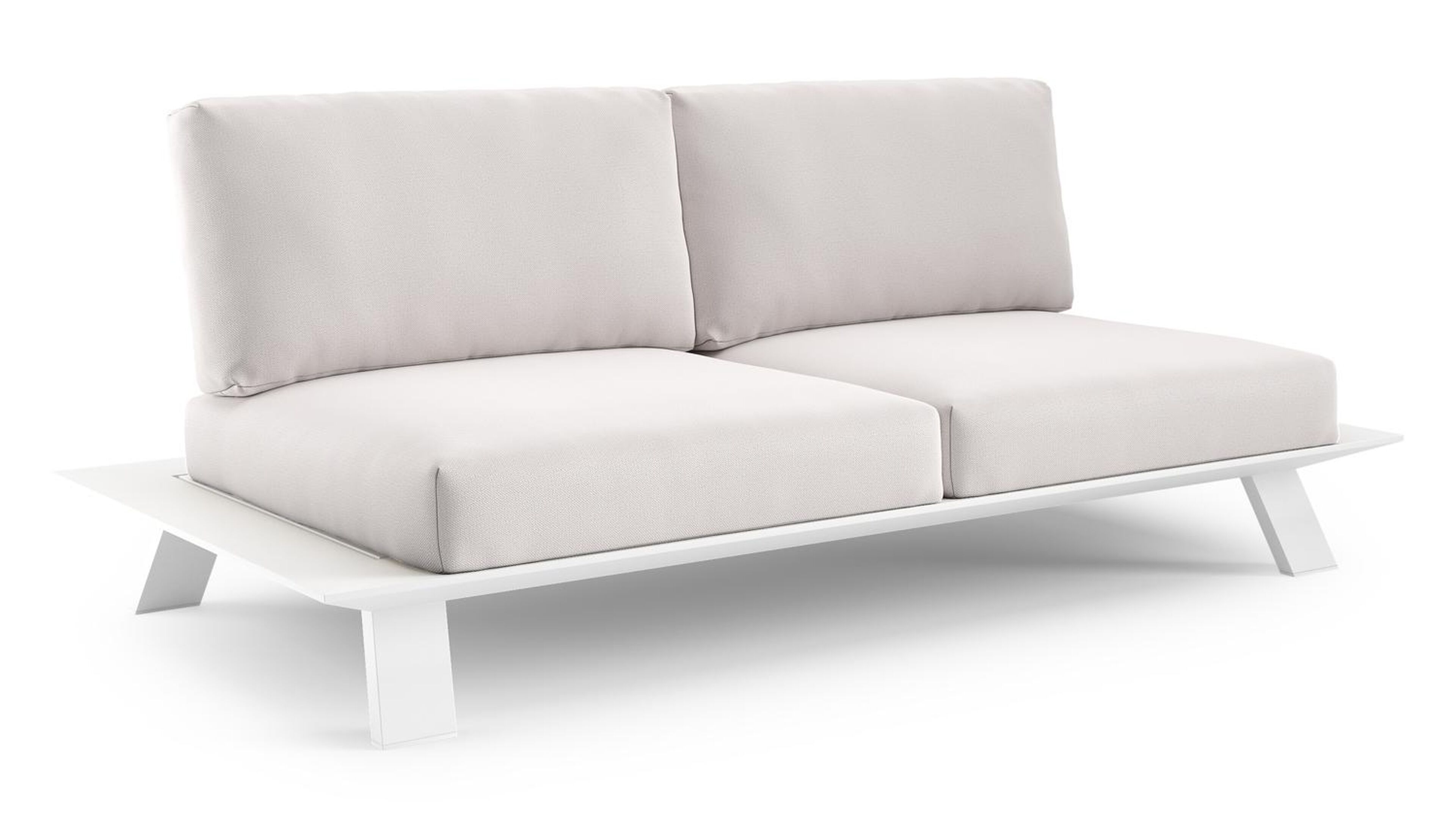 Cesano loungebank in wit aluminium met savane whisper all weather Sunbrella® luxe kussen