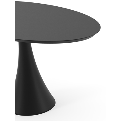 Table de jardin Fano ovale en aluminium noir - Lg. 140 x Lrg. 80 x Haut. 75 cm