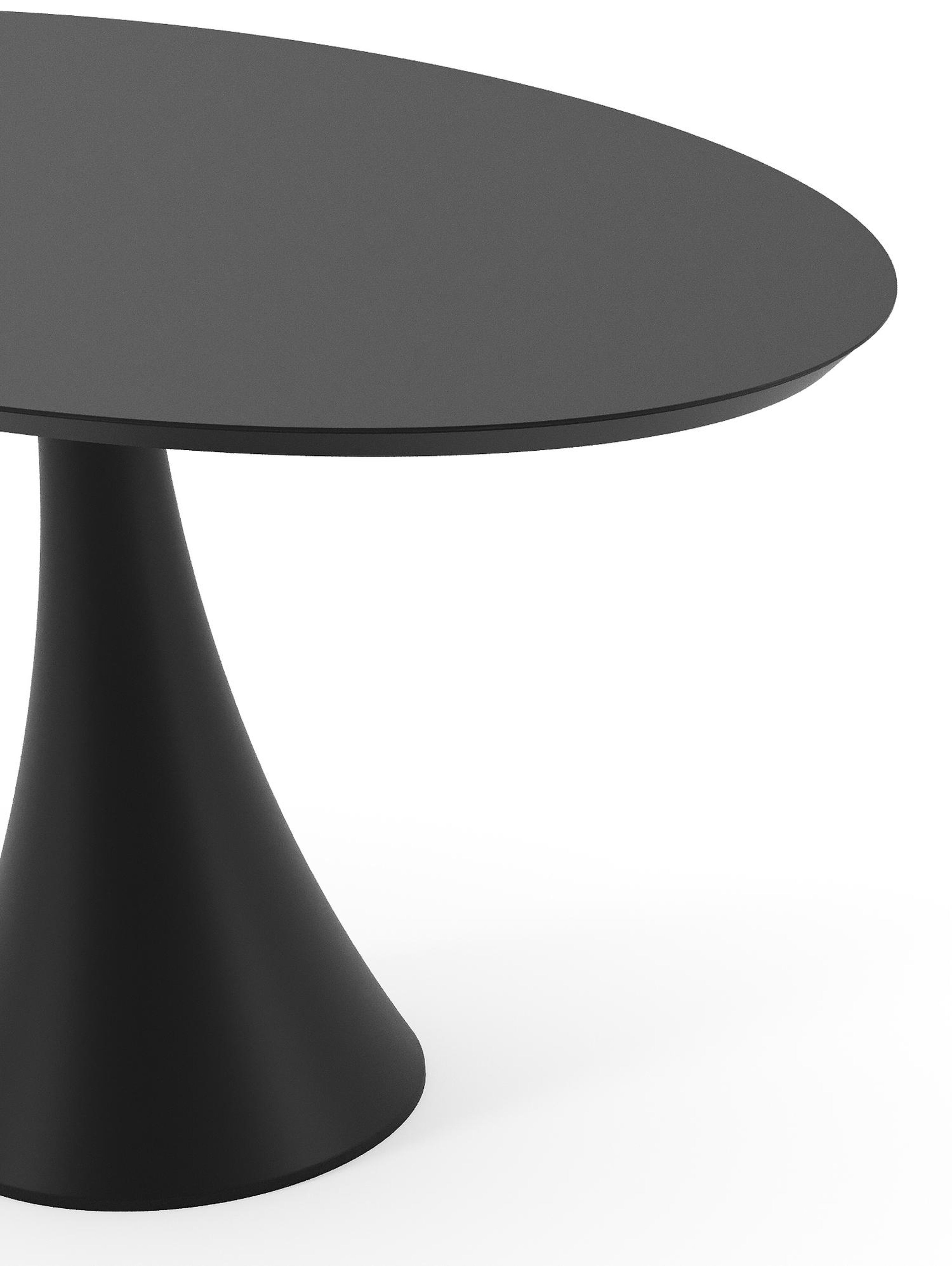 Fano tuintafel ovaal in zwart aluminium - L 140 x B 80 x H 75 cm