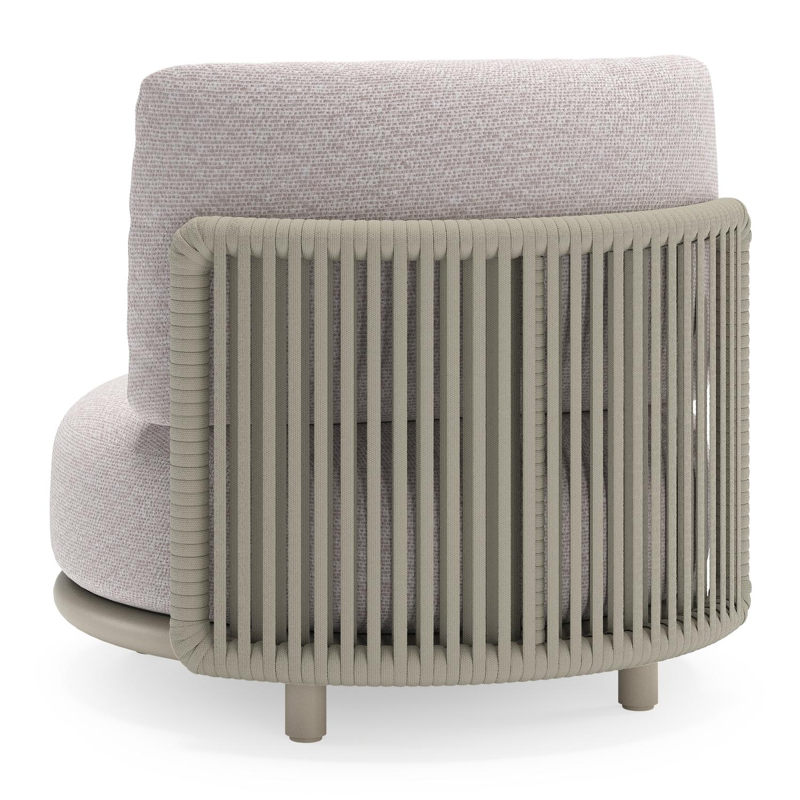 Lomano loungestoel in beige aluminium en beige verticaal geweven luxe vlakke rope met Wander Gobi all weather sunbrellaÂ® luxe