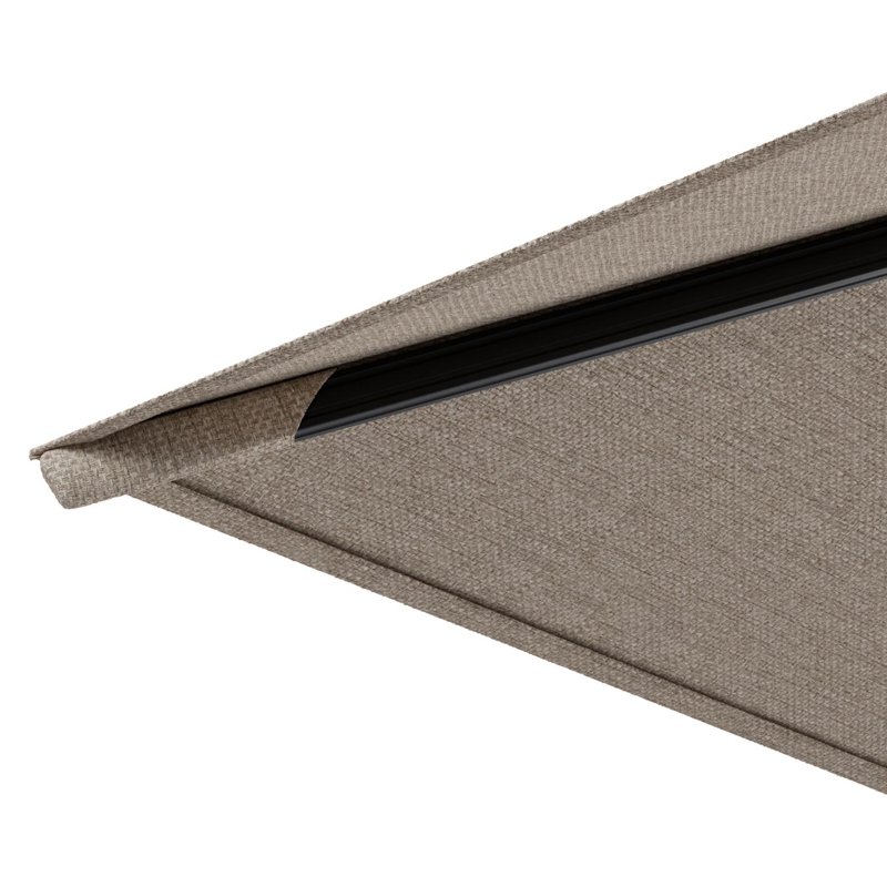 Parasol pedant Avola avec fonction tilt en aluminium noir avec toile de parasol en weather+ softtouch rustic - Lg.1 300 x Lg.2 300 cm (sans pied de parasol)