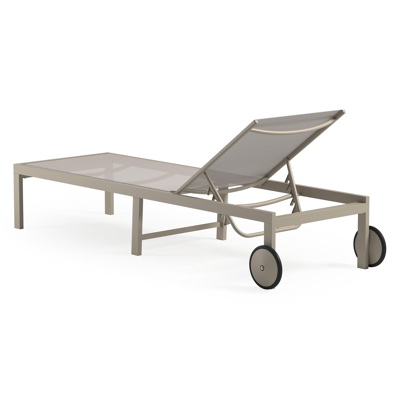 Alba verstelbaar ligbed in beige aluminium en beige single textilene