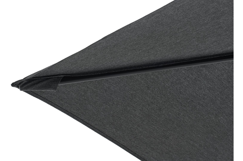 Calpe zweefparasol in zwart aluminium met zwart weather+ softtouch parasoldoek - L1 270 x L2 270 cm (zonder voet)