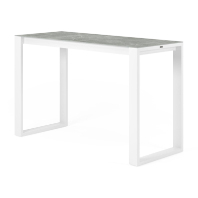 Verato tuintafel in wit aluminium en volkeramiek zaha stone - L 170 x B 70 x H 106 cm
