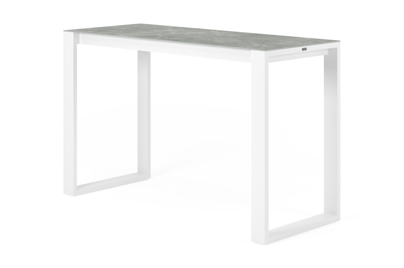 Verato tuintafel in wit aluminium en volkeramiek zaha stone - L 170 x B 70 x H 106 cm