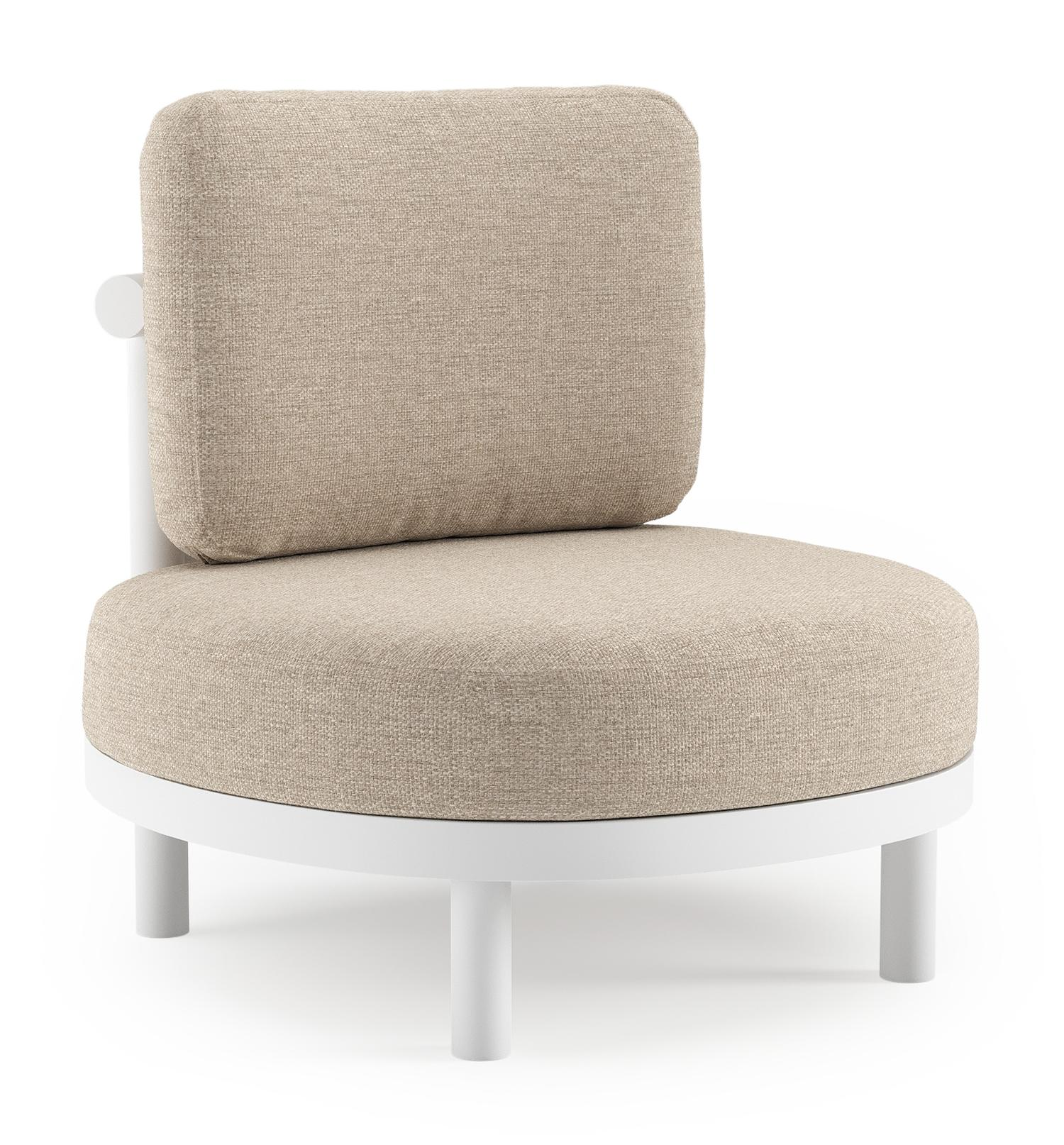 Lindo loungestoel in wit aluminium met rustic weather+ softtouch kussen