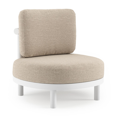 Lindo loungestoel in wit aluminium met rustic weather+ softtouch kussen