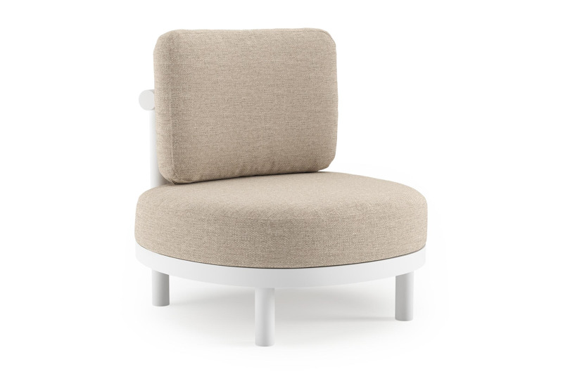 Lindo loungestoel in wit aluminium met rustic weather+ softtouch kussen