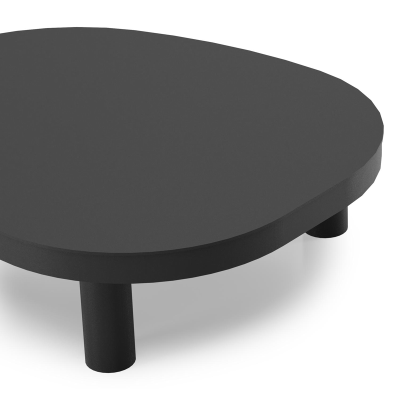 Table basse Donato en aluminium noir - Lg 91 x Lg 76 x H 25 cm
