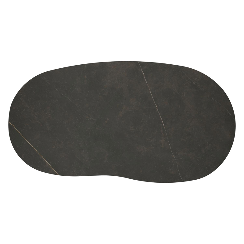 Amico loungetafel organisch in zwart aluminium en volkeramiek Calatorao - L 170 x B 91 x H 25 cm