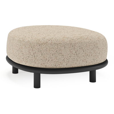 Lupino poef in zwart aluminium met bora jungle all weather cosytica kussen