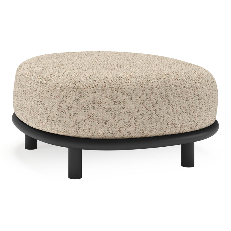 Lupino poef in zwart aluminium met bora jungle all weather cosytica kussen