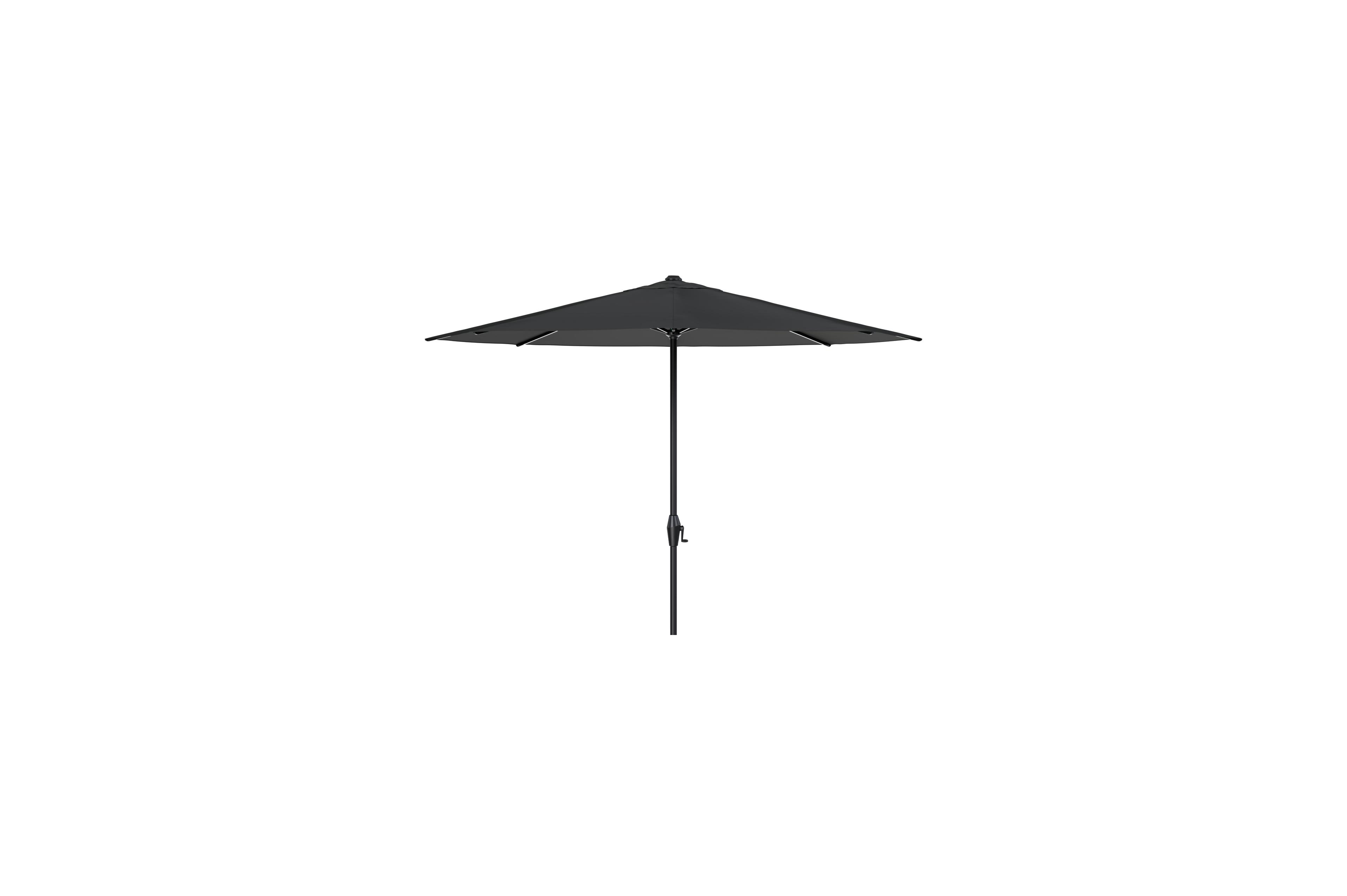 Viola staanparasol in zwart aluminium met zwart weather+ softtouch parasoldoek - Dia 350 cm (zonder voet)