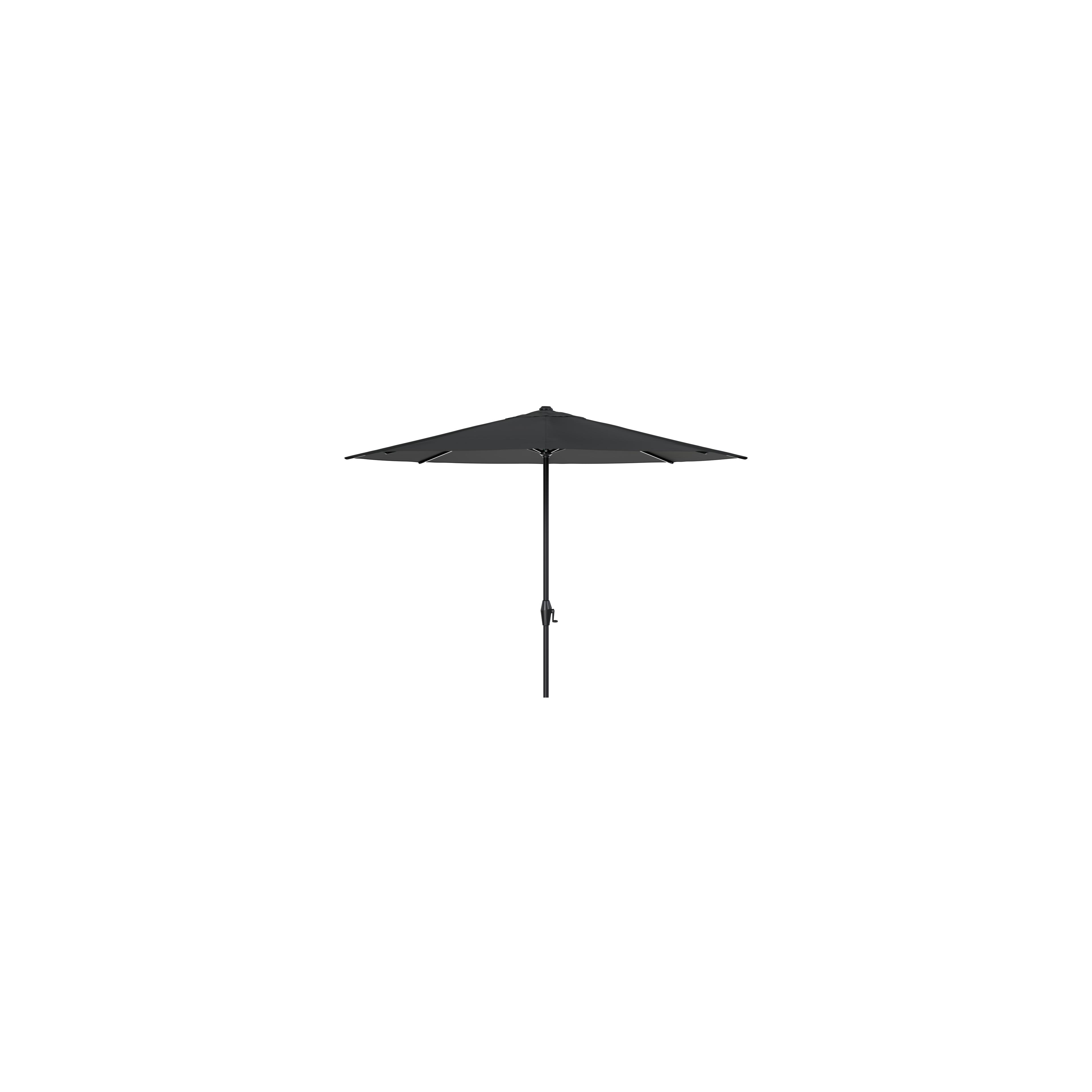 Viola staanparasol in zwart aluminium met zwart weather+ softtouch parasoldoek - Dia 350 cm (zonder voet)