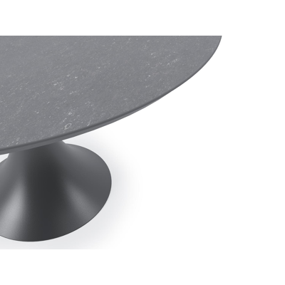 Fano tuintafel in zwart aluminium en volkeramiek pierre bleue - Dia. 130 x H 75 cm