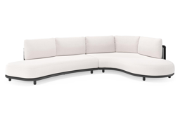 Chaise longue links + 2-zit