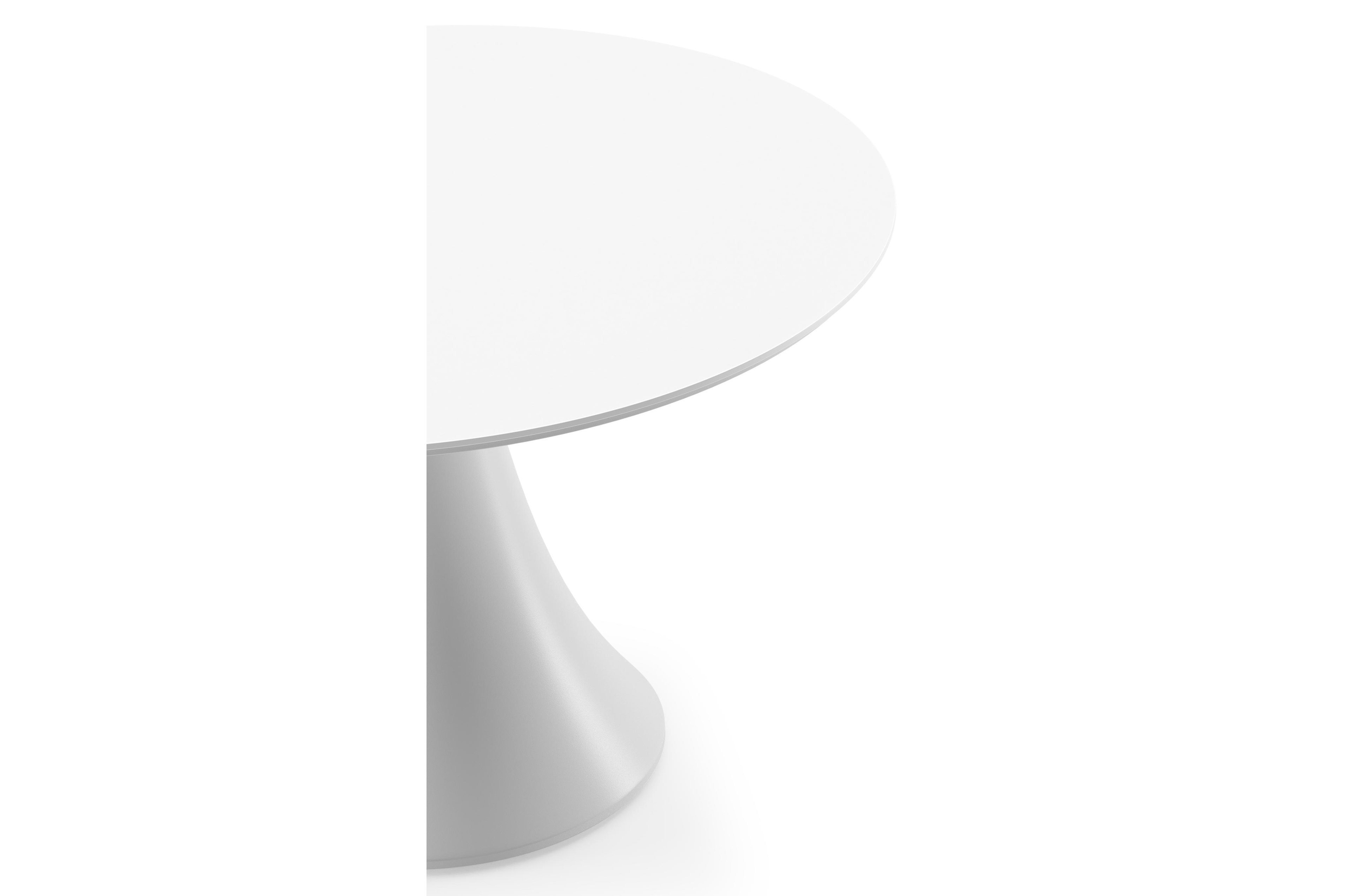 Fano loungetafel in wit aluminium en volkeramiek arctic white - Dia. 85 x H 55 cm