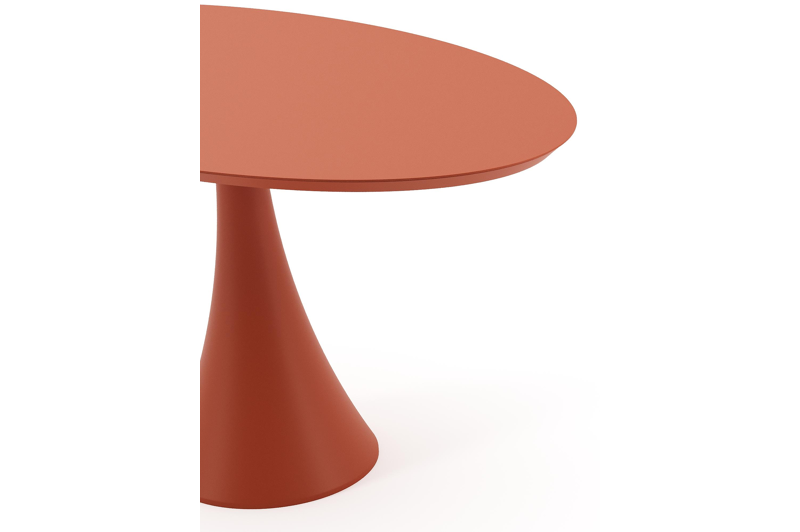 Table de jardin Fano ovale en aluminium brun rouille - Lg. 140 x Lrg. 80 x Haut. 75 cm