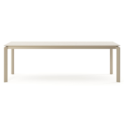 Cirello tuintafel rechthoekig in beige aluminium en volkeramiek Shilin - L 240 x B 100 x H 74.5 cm