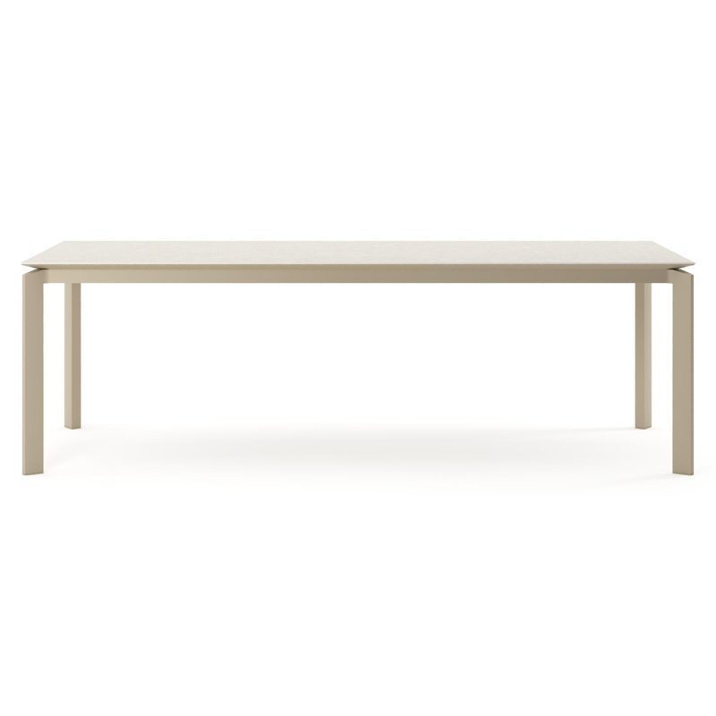 Cirello tuintafel rechthoekig in beige aluminium en volkeramiek Shilin - L 240 x B 100 x H 74.5 cm