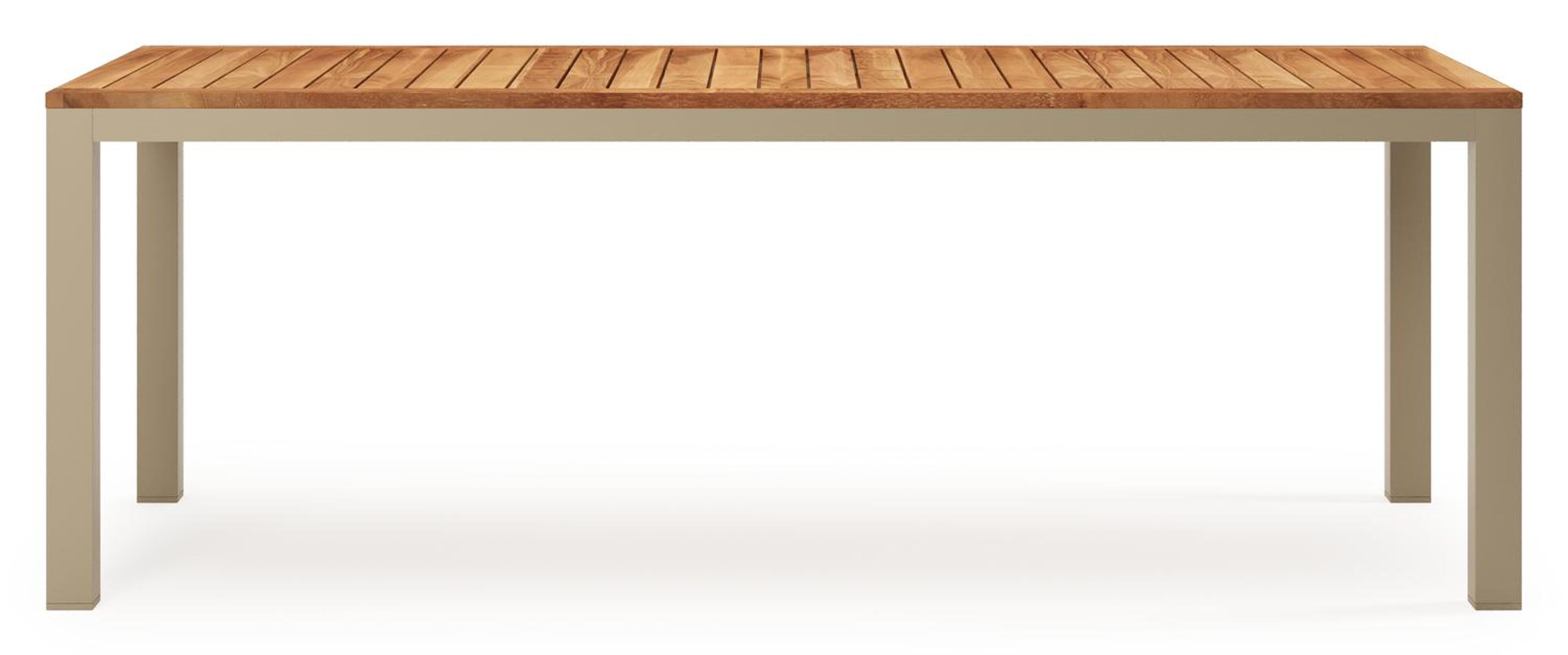 Varese tuinset in beige aluminium en teak met 6 Amalfi tuinstoelen