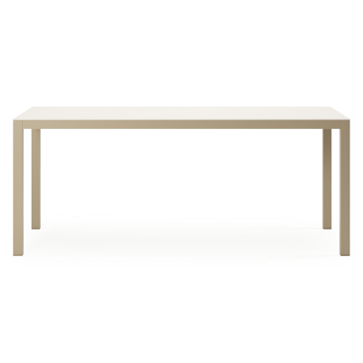 Feltro tuintafelframe rechthoekig in beige aluminium en volkeramiek beige - L 180 x B 80 x H 74 cm