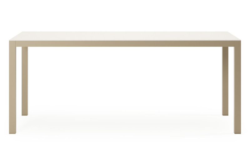 Feltro tuintafelframe rechthoekig in beige aluminium en volkeramiek beige - L 180 x B 80 x H 74 cm