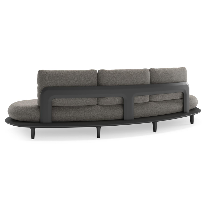 Bomero loungeset in zwart aluminium met chartres drizzle all weather sunbrella® luxe kussen