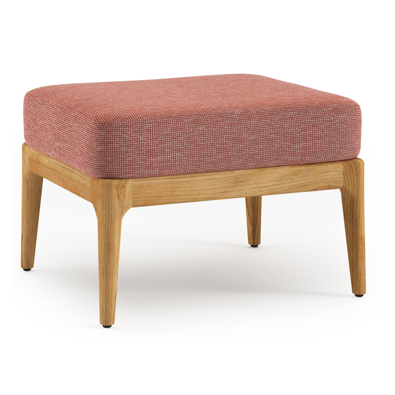 Orso poef in teak met Slow Alezan all weather sunbrella® luxe kussen