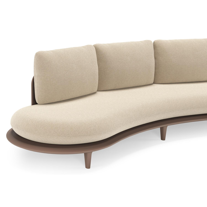 Bomero loungebank in taupe aluminium met althea chalk all weather cosytica kussen