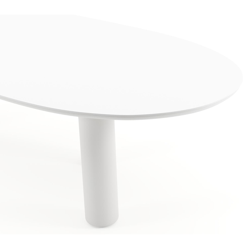 Amico tuintafel organisch in wit aluminium en volkeramiek Arctic White - L 280 x B 120 x H 73.5 cm