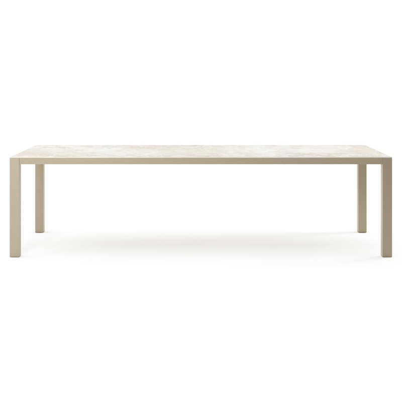 Como tuintafel rechthoekig in beige aluminium en volkeramiek Rapolano - L 280 x B 110 x H 73 cm