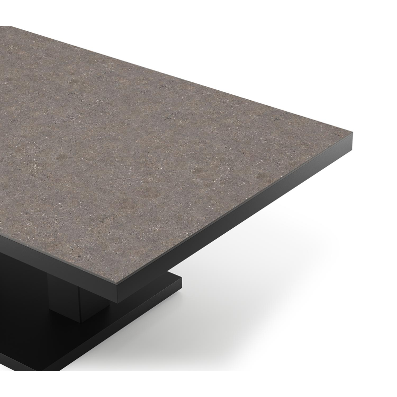 Cirello loungetafel in zwart aluminium en wulong volkeramiek - L 140 x B 80 x H 71 cm