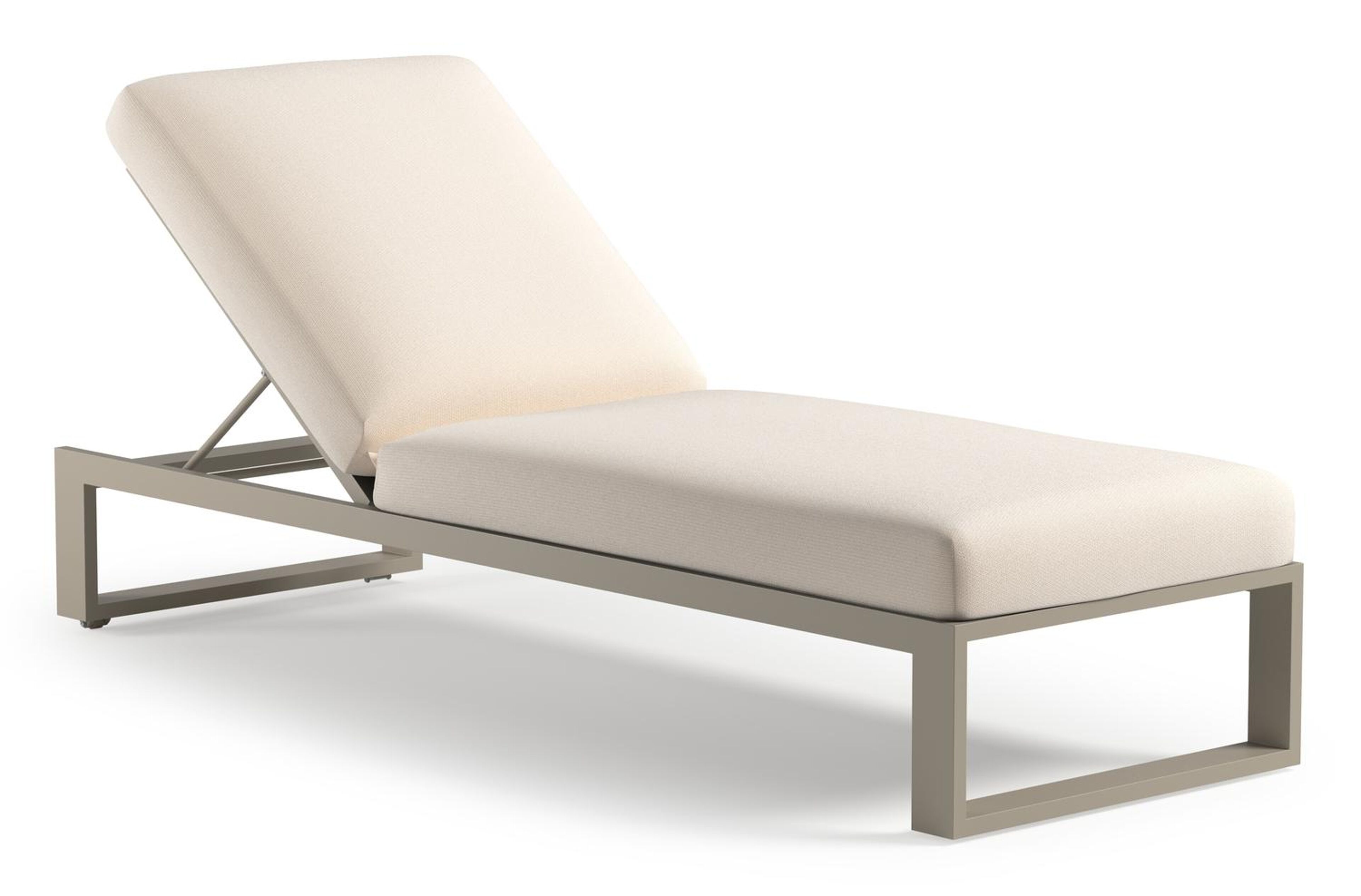 Verato verstelbaar ligbed in beige aluminium met lopi snow all weather sunbrella® luxe