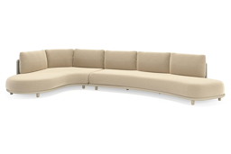 Chaise longue rechts + 3-zit organisch