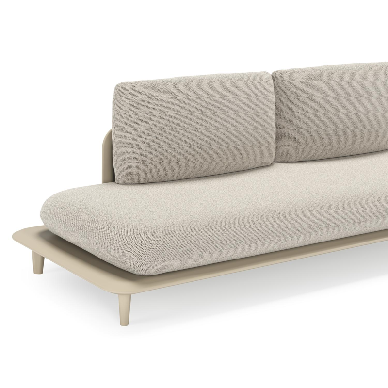 Bomero loungehoek in beige aluminium met firenze sand all weather solica kussen