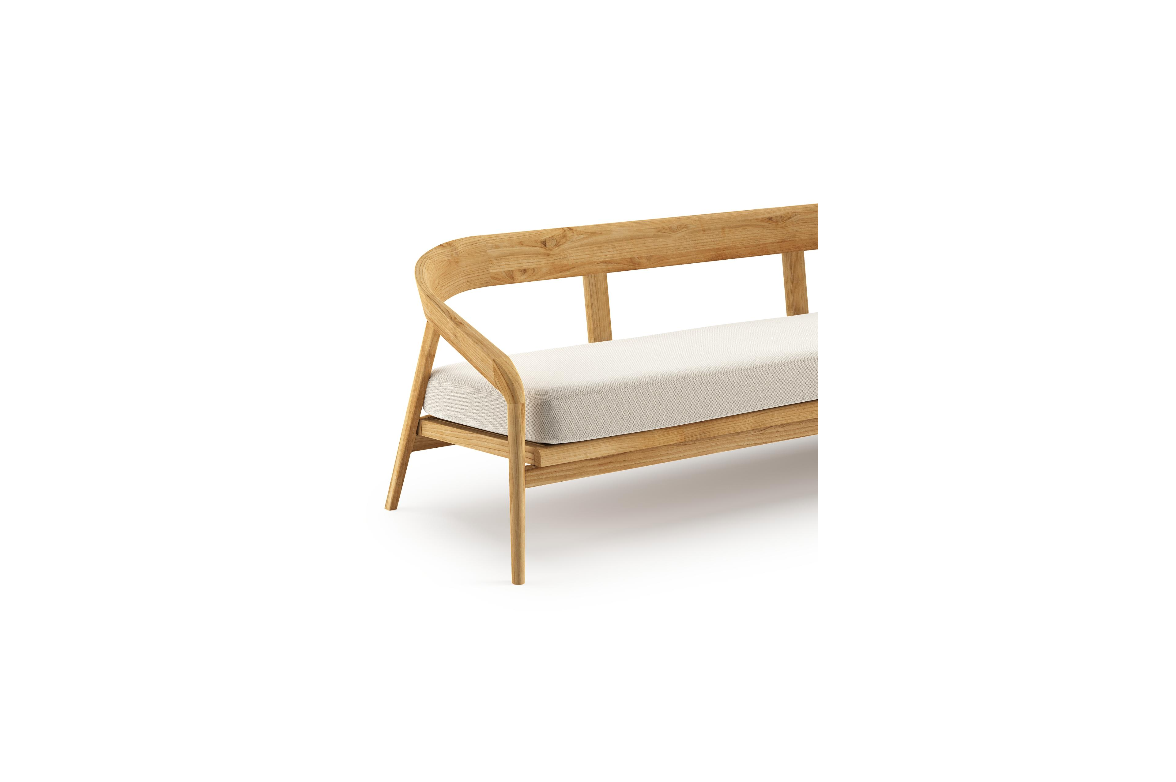 Lacrima loungeset in teak met lopi marble all weather Sunbrella® luxe kussen