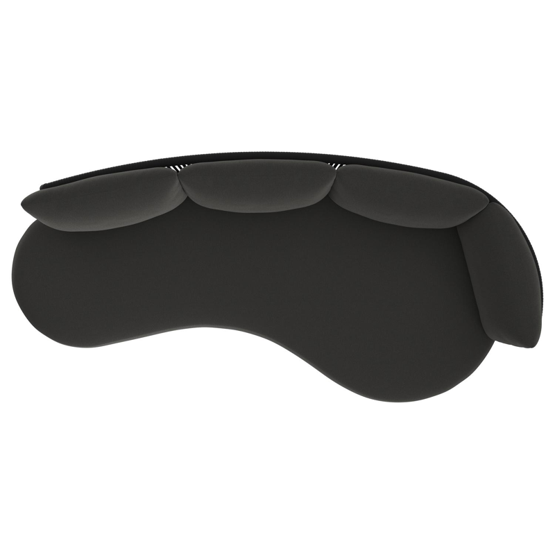 Lomano loungebank in zwart aluminium en zwart verticaal geweven luxe vlakke rope met natte sooty all weather sunbrella® luxe kussen