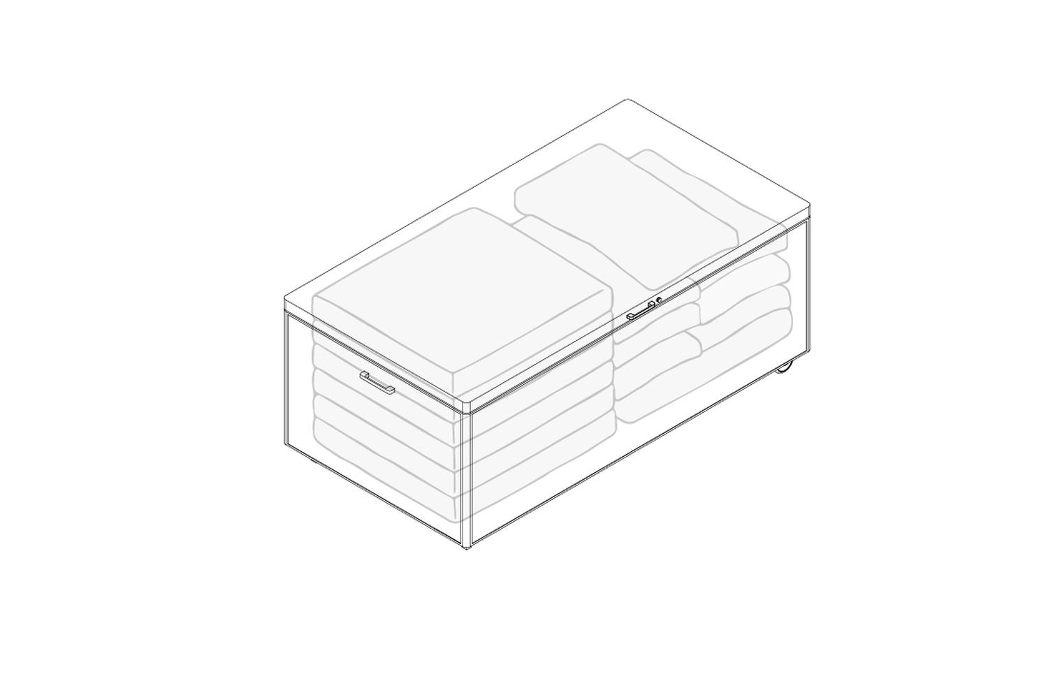 Kussenbox aluminium wit B 164 x D 84 x H 99 cm