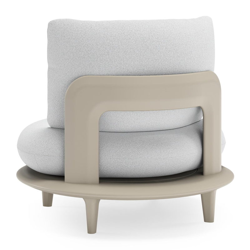 Bomero loungestoel in beige aluminium met ego birch all weather solica kussen