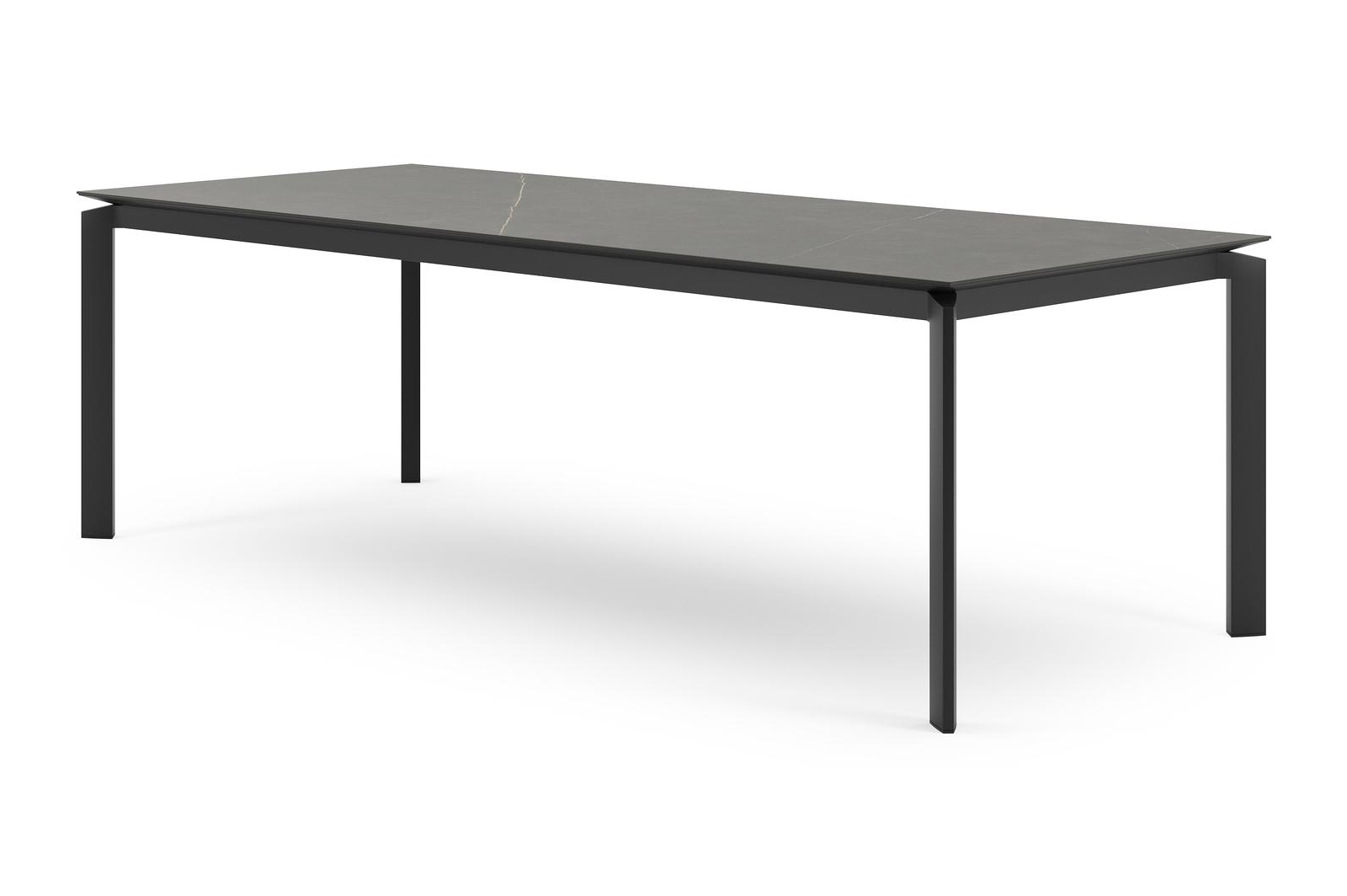 Table de jardin Cirello en aluminium noir et céramique pleine calatorao - Lg 240 x Larg. 100 x H 75 cm