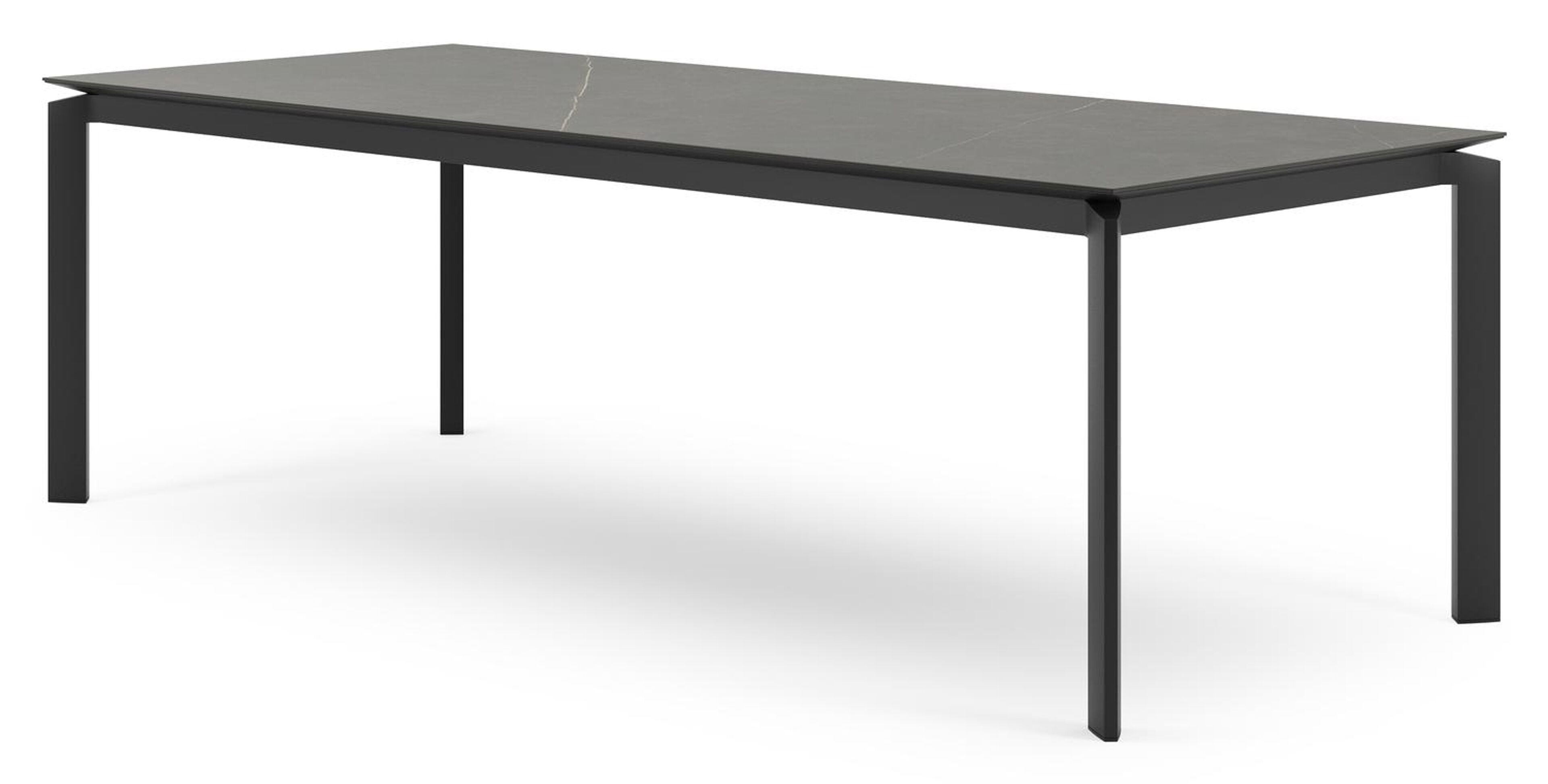 Table de jardin Cirello rectangulaire en aluminium noir et céramique pleine calatorao - Lg. 240 x Lrg. 100 x Haut. 75 cm