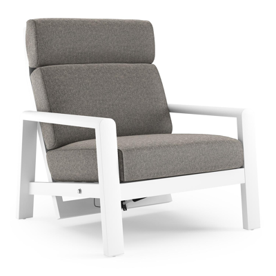 Cosenzo loungestoel in wit aluminium met chartres drizzle all weather sunbrella® luxe kussen