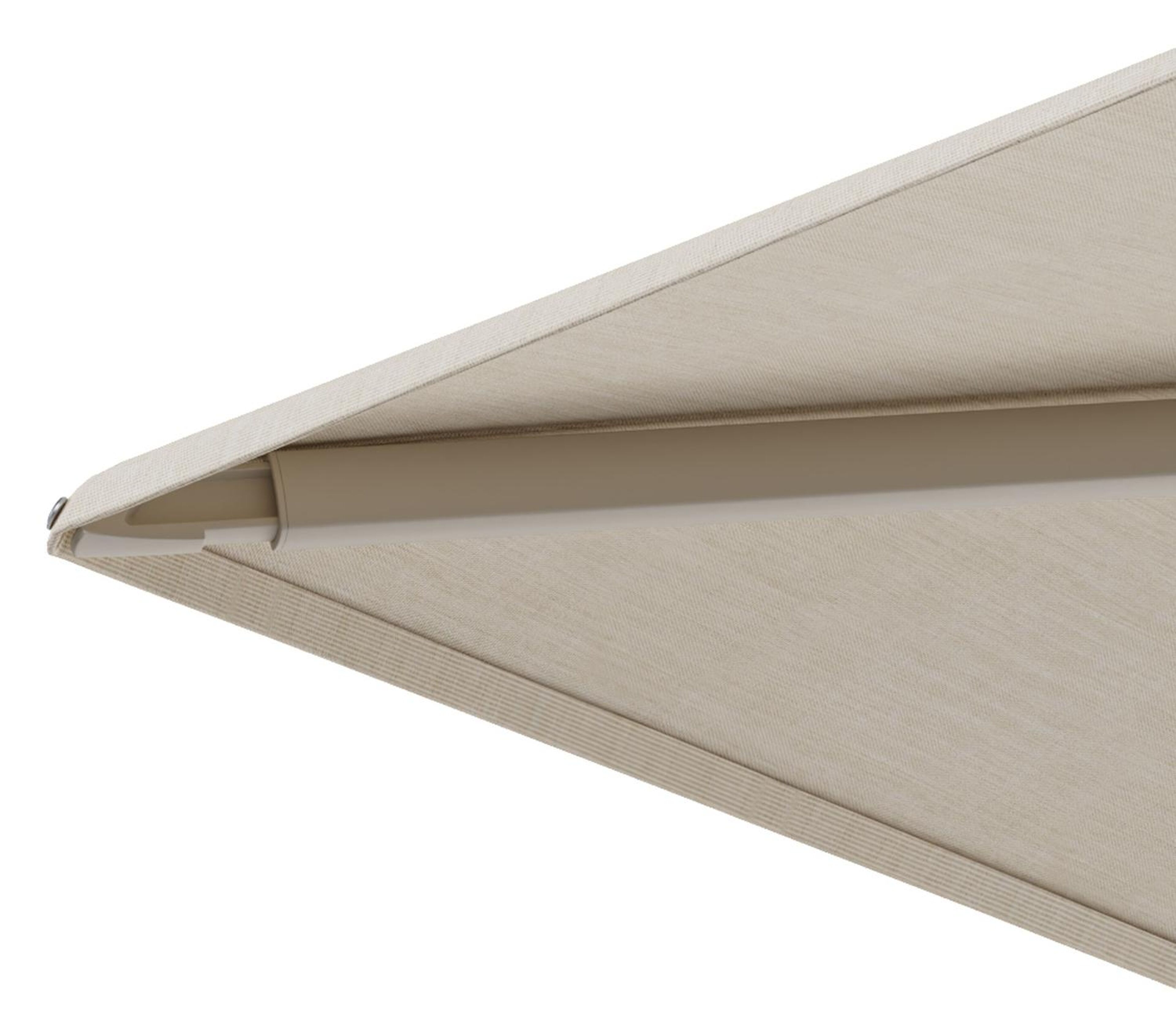 Minore zweefparasol met tiltfunctie in beige aluminium en All Weather Sunbrella Premium beige parasoldoek - L 400 x B 300 cm (zonder voet)