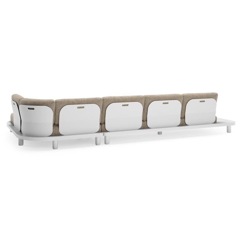 Donato loungehoek in wit aluminium met all weather cosytica Bora Jungle kussen