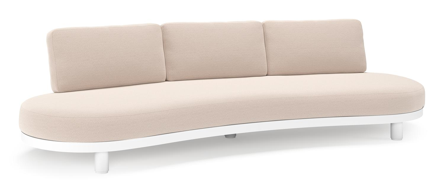 Donato loungebank in wit aluminium met all weather sunbrella® luxe Wander Pilat kussen